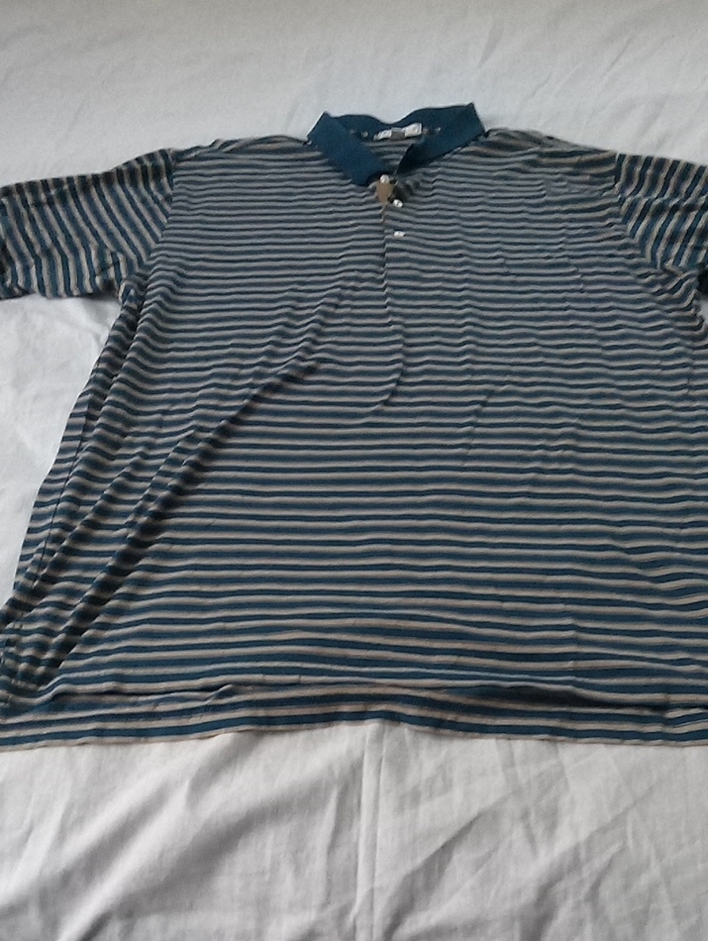 Peter Millar Navy and Light Blue Striped Polo